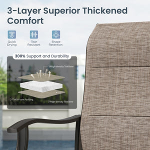 Patio Upgraded Padded High Back Dining Chairs for Porch, Deck, Backyard PHI VILLA