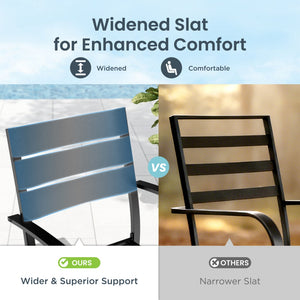 Veranda Outdoor Stackable Steel Stantionary Dining Chairs