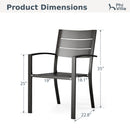 Veranda Oudoor Stackable Steel Stantionary Dining Chairs