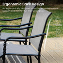 7-Piece Classical Patio Dining Set with Textilene Fixed Chairs-Phi Villa