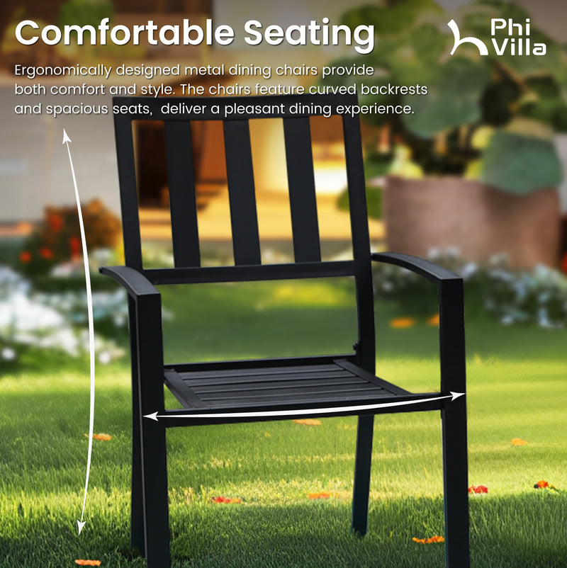 Patio Stackable Dining Chairs for Deck,Backyard PHI VILLA