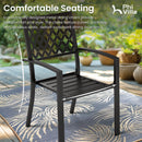 Patio Stackable Dining Chairs for Deck,Backyard PHI VILLA