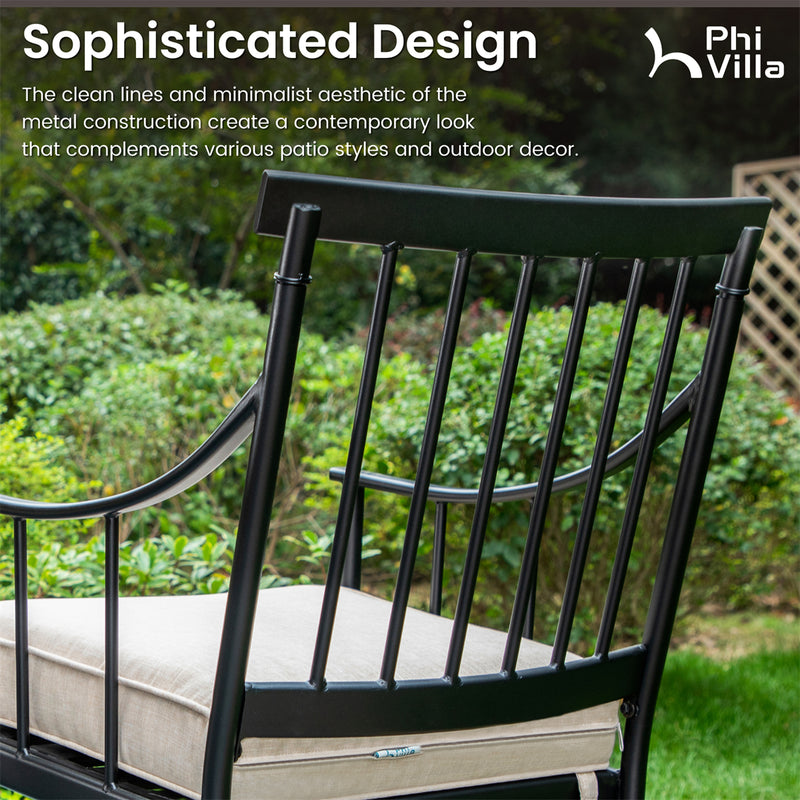 PHI VILLA 7-Piece Patio Dining Set With Rectangle Table & 6 Fashionable Dining Chairs