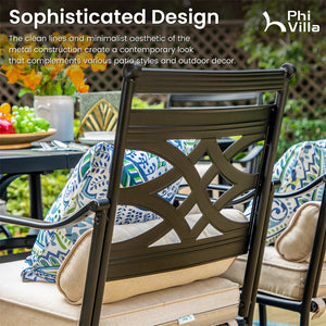 Vine 7-Piece Patio Dining Set of Stylish Steel Chairs and Steel Rectangle Table