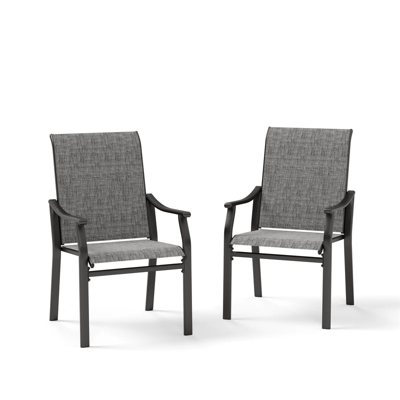 Patio 2-Piece Textliene Fixed Chair for Dining Garden PHI VILLA