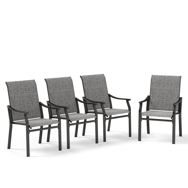 Patio 2-Piece Textliene Fixed Chair for Dining Garden PHI VILLA