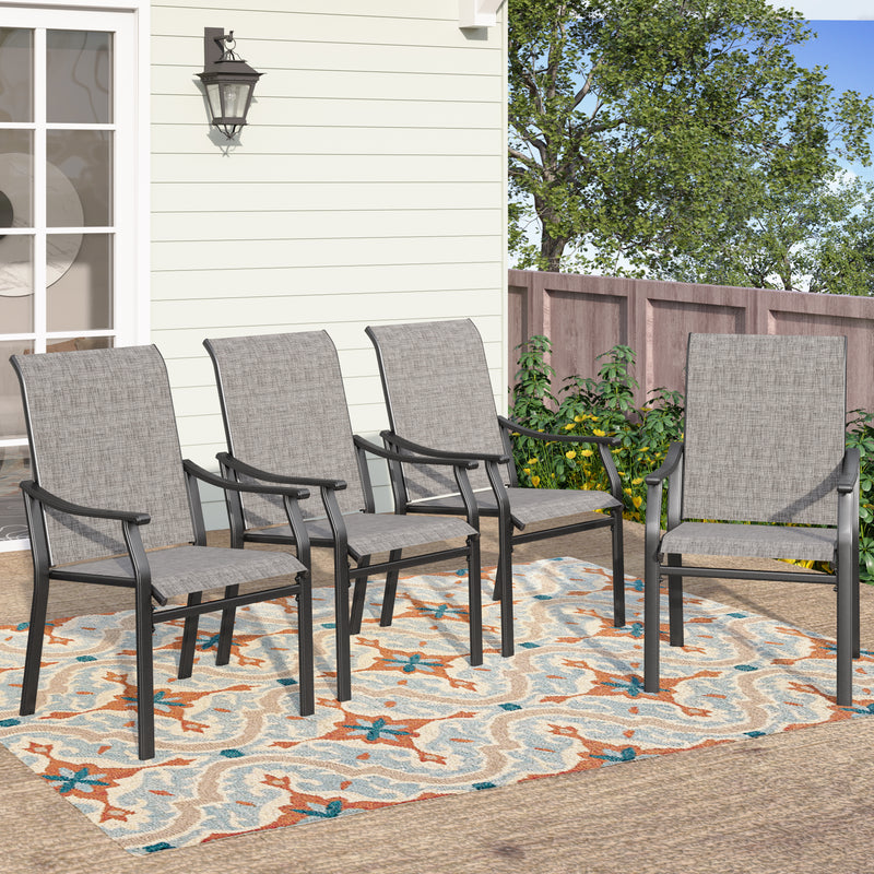 Patio 2-Piece Textliene Fixed Chair for Dining Garden PHI VILLA