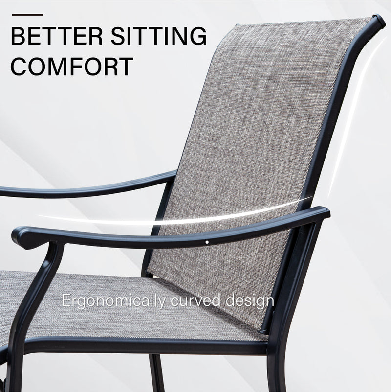 Patio 2-Piece Textliene Fixed Chair for Dining Garden PHI VILLA