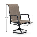 5-Piece Patio Dining Set with High-back Padded Swivel Chairs for Deck, Porch Phi Villa