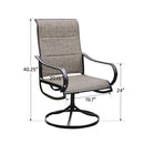 7-Piece Patio Dining Set with Upgraded Textilene Padded Chairs and Wood-grain Table-PHI VILLA