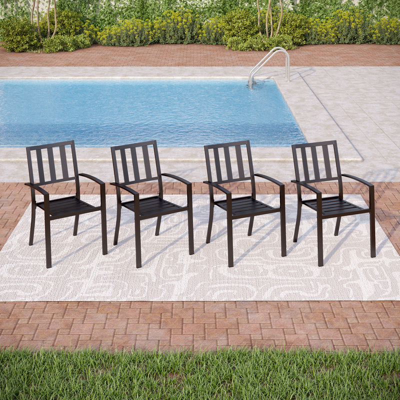 Patio Stackable Dining Chairs for Deck,Backyard PHI VILLA