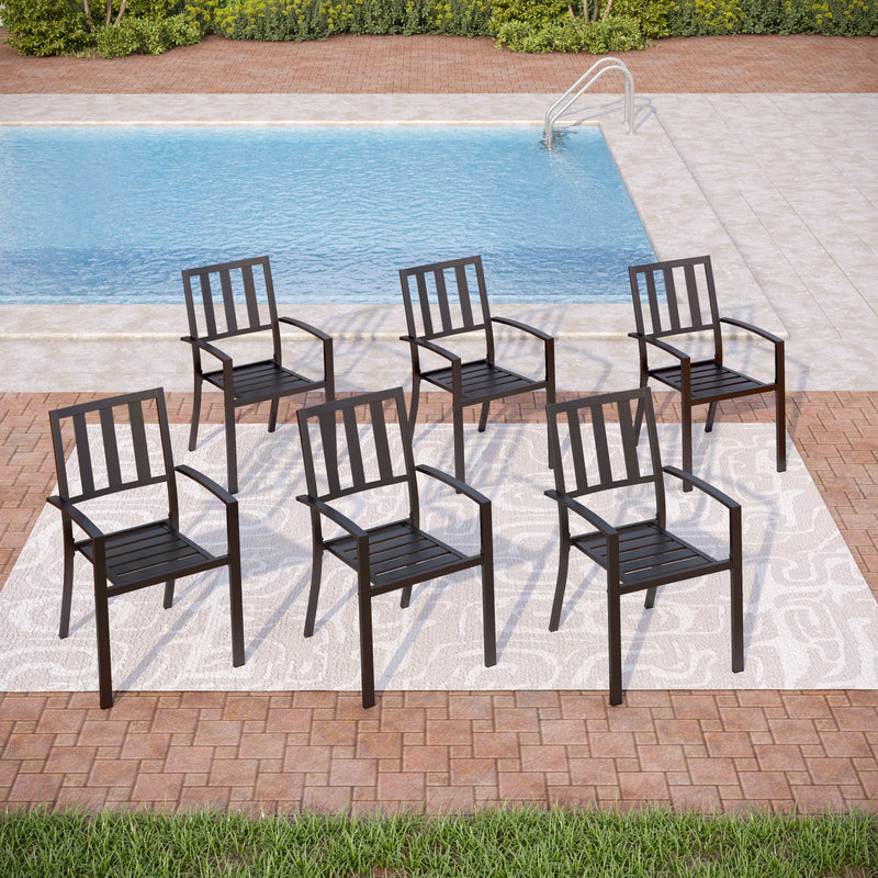 Patio Stackable Dining Chairs for Deck,Backyard PHI VILLA