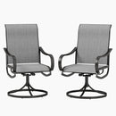 Patio Swivel Dining Chair with Black Frame for Porch,Deck,Backyard, PHI VILLA