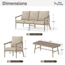 5-Seater Windsor Wood-Like Metal Sofa Set