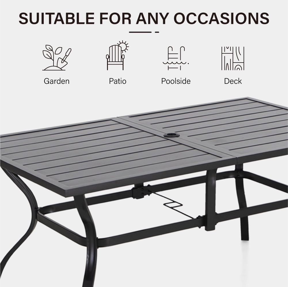 6 person patio table with umbrella UDPATIO Dining Table, Heavy Duty Outdoor of 4-6 wit This MF Studio 4 person outdoor dining set comes with four swivel outdoor dining chairs JARDINA Outdoor Wood & Rope