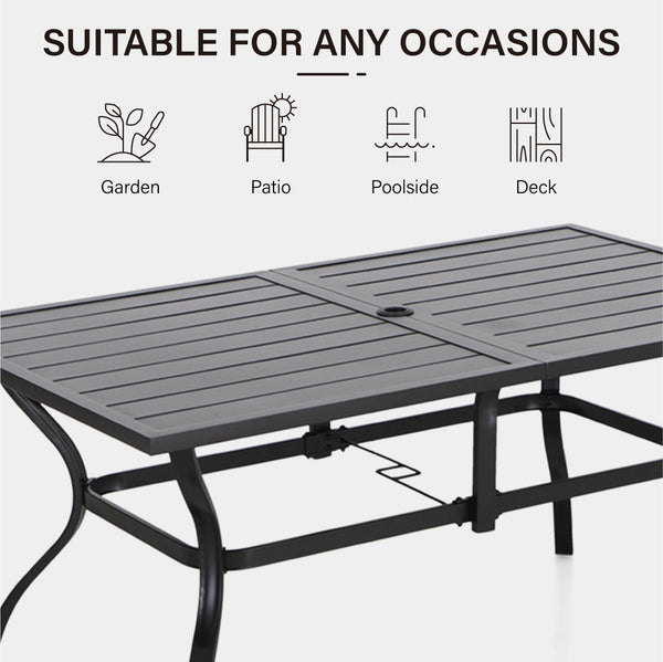 Linea 7-Piece Patio Dining Set with Rectangle Table