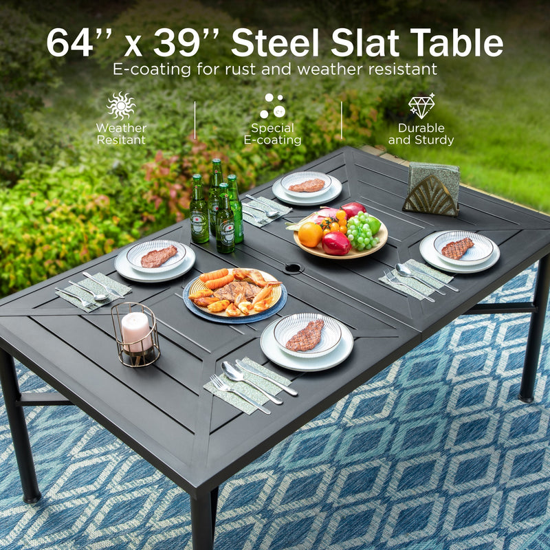 Phi Villa Outdoor Metal Rectangle Dining Table