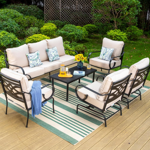 Phi Villa Patio 7-Seat Conversation Sofa Set With Coffee Table