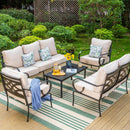 Phi Villa Patio 7-Seat Conversation Sofa Set With Coffee Table