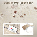 4-Seater Patio Metal All-White Sofa Set with Rattan Edge for Sale