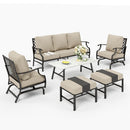 7-Seater Patio Metal Diamond Sofa With Coffee Table
