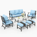 7-Seater Patio Metal Diamond Sofa With Coffee Table