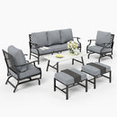7-Seater Patio Metal Diamond Sofa With Coffee Table