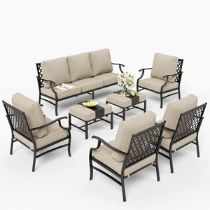 9-Seater Outdoor Metal Diamond Sofa Set for Sale