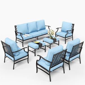 9-Seater Outdoor Metal Diamond Sofa Set for Sale