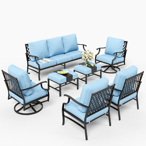 9-Seater Outdoor Metal Diamond Sofa Set for Sale
