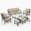 7-Seater Patio Metal Diamond Sofa With Coffee Table