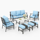 7-Seater Patio Metal Diamond Sofa With Coffee Table