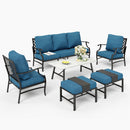 7-Seater Patio Metal Diamond Sofa With Coffee Table