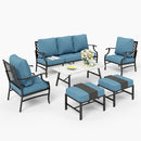 7-Seater Patio Metal Diamond Sofa With Coffee Table