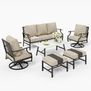 7-Seater Patio Metal Diamond Sofa With Coffee Table