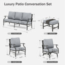 9-Seater Patio Metal Diamond Sofa Set with Ottomans