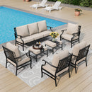 9-Seater Outdoor Metal Diamond Sofa Set for Sale