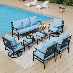 9-Seater Outdoor Metal Diamond Sofa Set for Sale