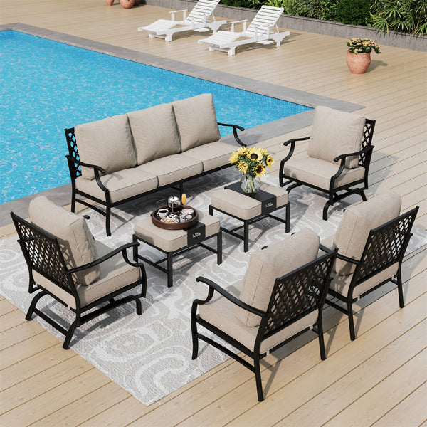 9-Seater Outdoor Metal Diamond Sofa Set for Sale