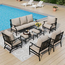 9-Seater Outdoor Metal Diamond Sofa Set for Sale
