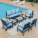 9-Seater Outdoor Metal Diamond Sofa Set for Sale