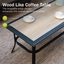 5-Seater Outdoor Metal and Rattan Cocoa Sofa Set with Coffee Table