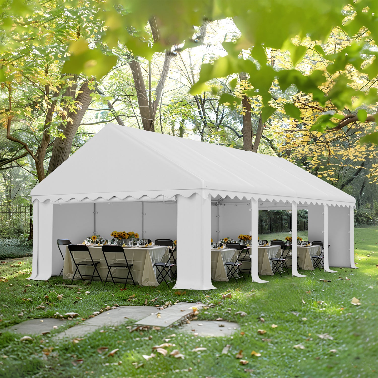 gazebo party tent Phi Villa 20'x40' Heavy Duty Wedding Party Tent Outdoor Gazebo Shelter, 16FT x 26FT