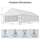 Phi Villa 20'x40' Heavy Duty Wedding Party Tent Outdoor Gazebo Shelter