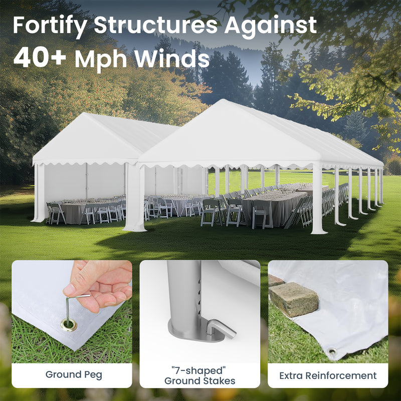 Phi Villa 20'x40' Heavy Duty Wedding Party Tent Outdoor Gazebo Shelter
