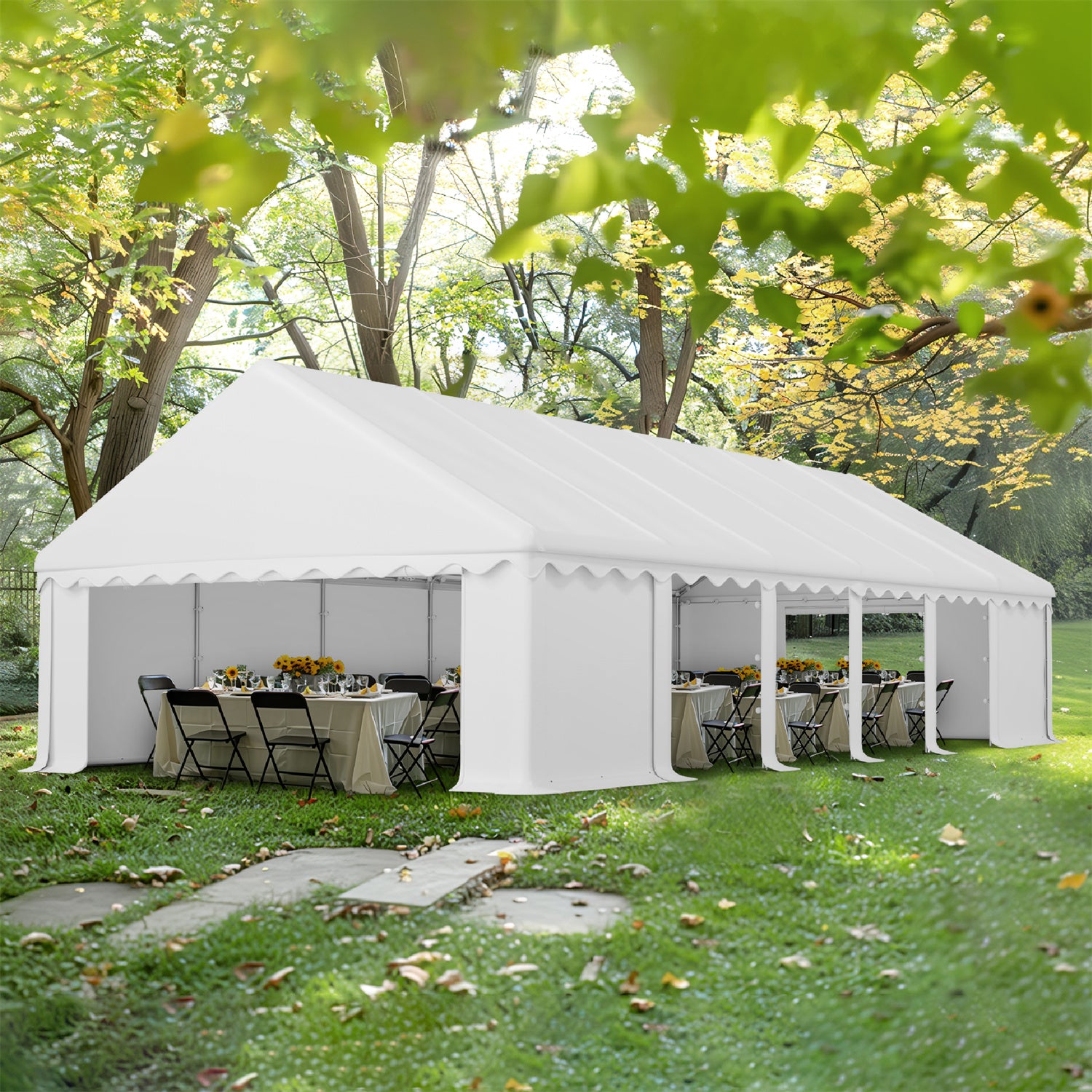 outdoor gazebo tent Phi Villa 20'x40' Heavy Duty Wedding Party Tent Outdoor Gazebo Shelter, 20FT x 40FT