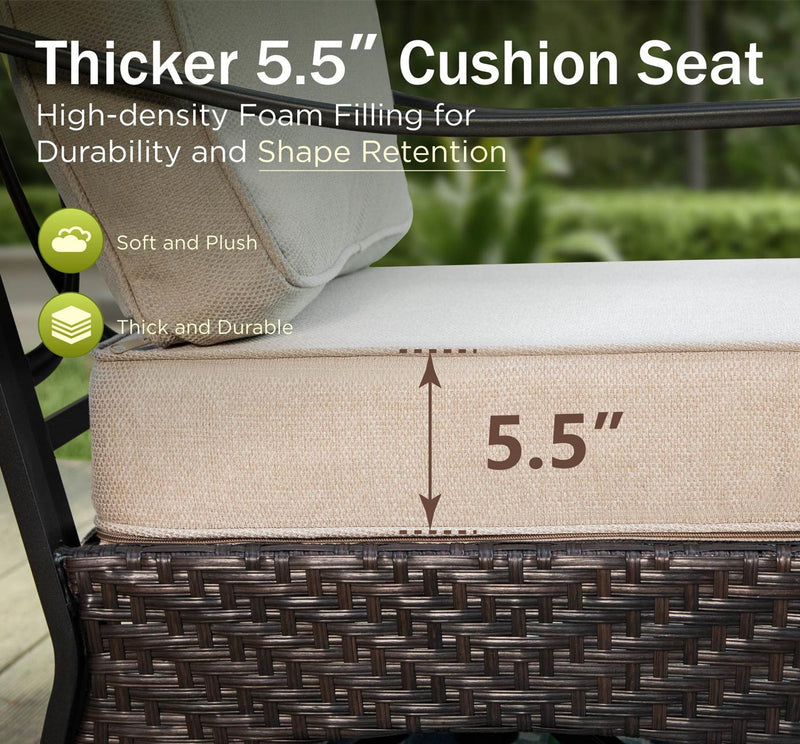 Phi Villa 9-Seater Wicker & Steel Outdoor Conversation Sofa Sets With Loveseat