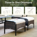 7-Seater  Outdoor Metal and Rattan Cocoa Couch with Ottomans