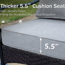 4-Seater Outdoor Metal and Rattan Cocoa Sofa Set with Square Fire Pit Table