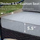 4-Seater Outdoor Metal and Rattan Cocoa Sofa Set with Square Fire Pit Table